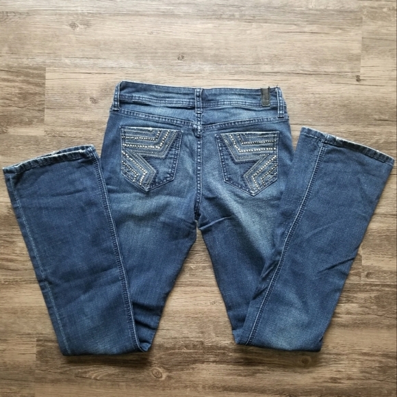 People's Liberation Star Rhinestone Bootcut Denim Jeans - Picture 1 of 6